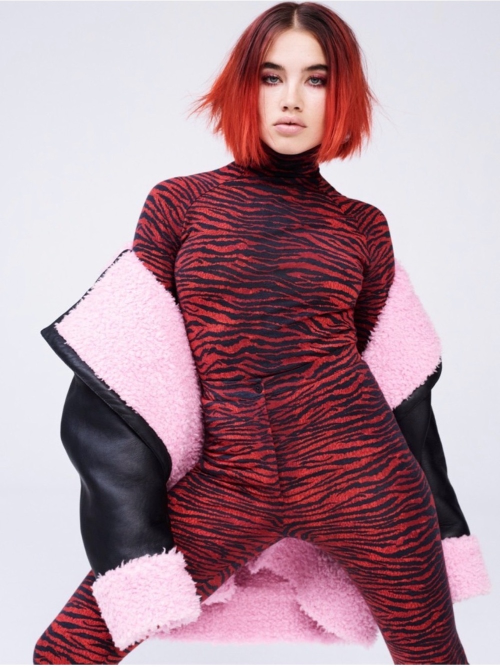 Kenzo x H&M tiger stripe red and black top